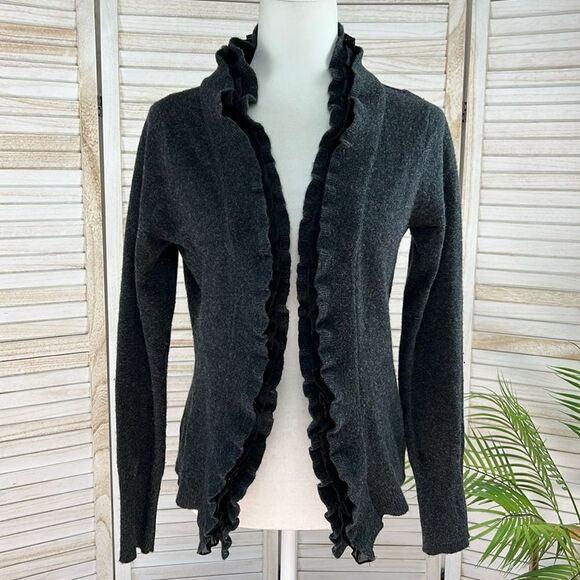 Sarah Spencer Wool Angora Open Front Cardigan Sweater Medium - Picture 1 of 11